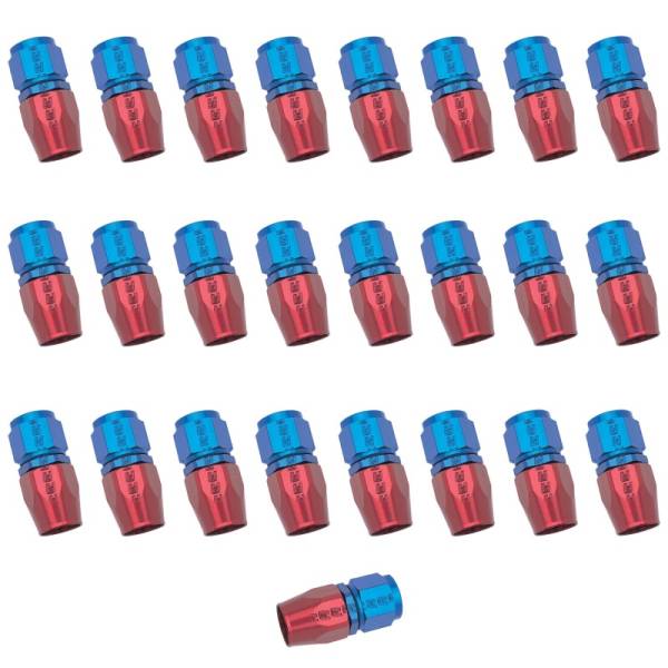 Russell - Russell Performance -10 AN Red/Blue Straight Full Flow Hose End (25 pcs.) - 610048