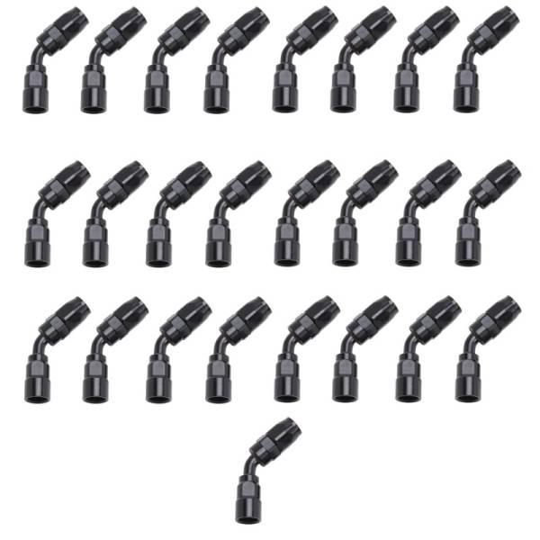 Russell - Russell Performance -4 AN Black 45 Degree Full Flow Hose End - 610085