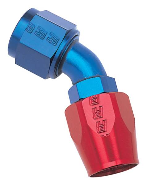 Russell - Russell Performance -10 AN Red/Blue 45 Degree Full Flow Hose End - 610110