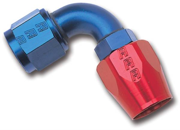 Russell - Russell Performance -10 AN Red/Blue 90 Degree Full Flow Hose End - 610180