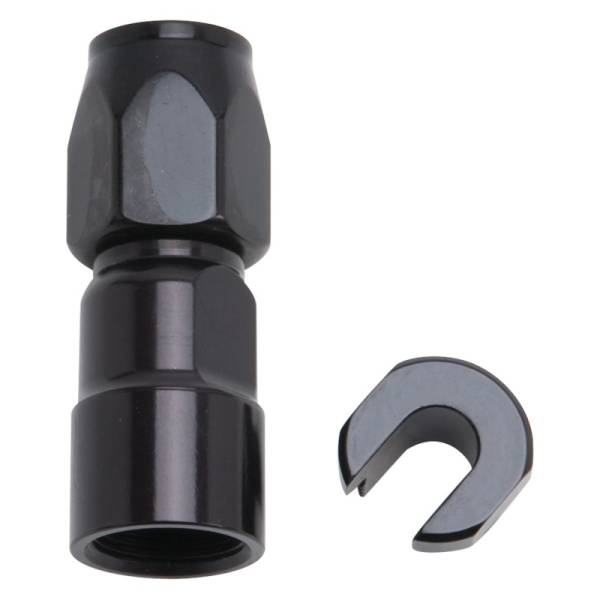 Russell - Russell Performance 3/8in SAE Quick Disc Female to -6 Hose Black Straight Hose End - 611203