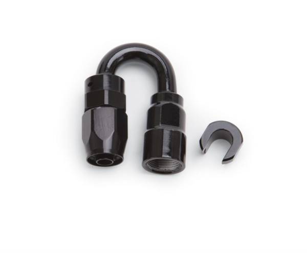 Russell - Russell Performance 3/8in SAE Quick Disc Female to -6 Hose Black 180 Degree Hose End - 611233