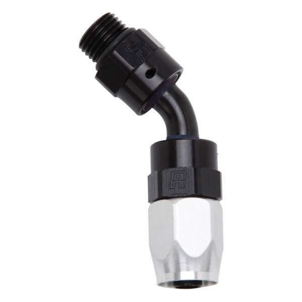 Russell - Russell Performance Hose End #6 Hose to #6 Radius Inlet Port 45 Deg Blk/Clr - 612443