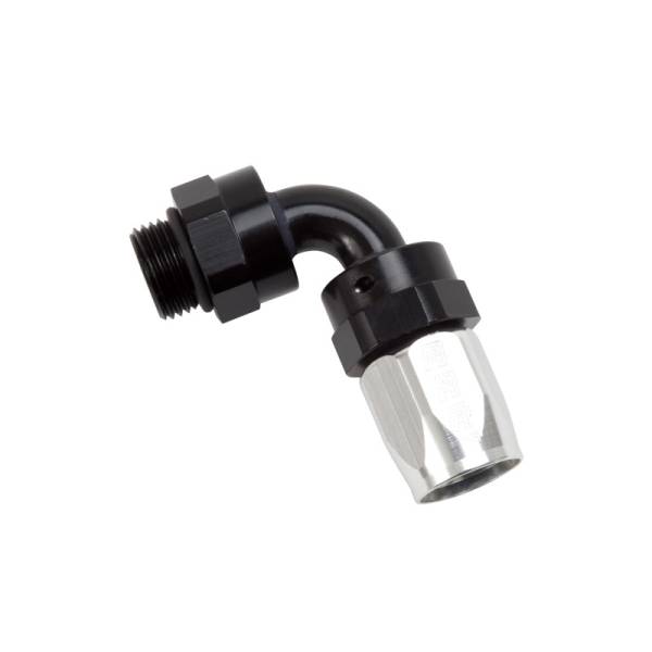Russell - Russell Performance Hose End #8 Hose to #8 Radius Inlet Port 90 Deg Blk/Clr - 612473