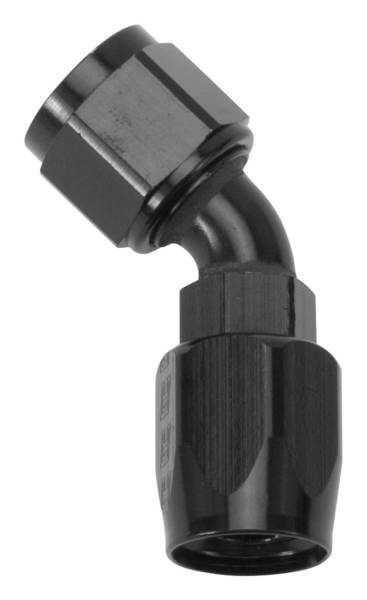 Russell - Russell Performance -12 AN Black 45 Degree Full Flow Swivel Hose End - 613125