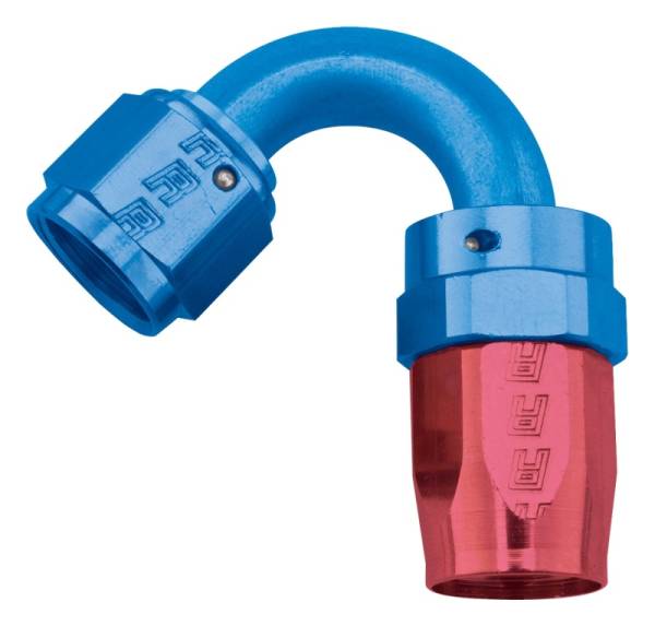 Russell - Russell Performance -12 AN Red/Blue 120 Degree Full Flow Swivel Hose End (With 1-1/8in Radius) - 613430