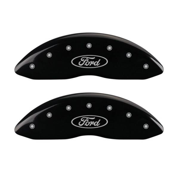 MGP - MGP 4 Caliper Covers Engraved Front & Rear Oval logo/Ford Black finish silver ch - 10056SFRDBK