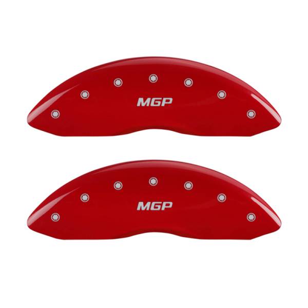 MGP - MGP 4 Caliper Covers Engraved Front & Rear MGP Red finish silver ch - 10056SMGPRD