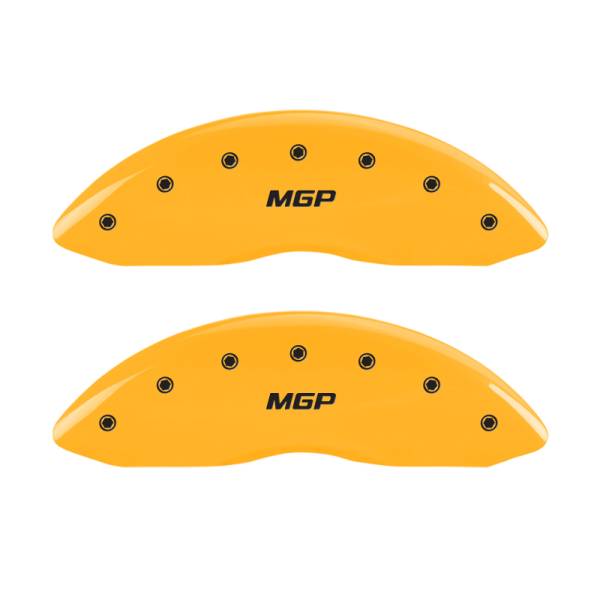 MGP - MGP 4 Caliper Covers Engraved Front & Rear MGP Yellow finish black ch - 10120SMGPYL