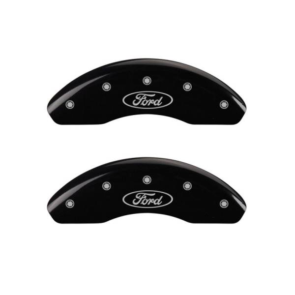 MGP - MGP 4 Caliper Covers Engraved Front & Rear Oval logo/Ford Black finish silver ch - 10210SFRDBK