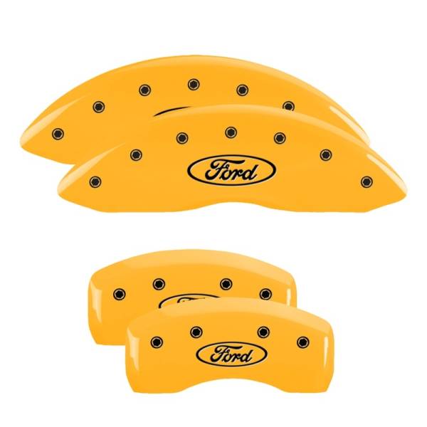 MGP - MGP 4 Caliper Covers Engraved Front & Rear Oval Logo/Ford Yellow Finish Black Char 2004 Ford Falcon - 10165SFRDYL