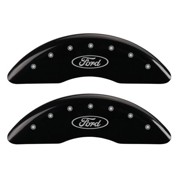 MGP - MGP 4 Caliper Covers Engraved Front & Rear Oval logo/Ford Black finish silver ch - 10235SFRDBK