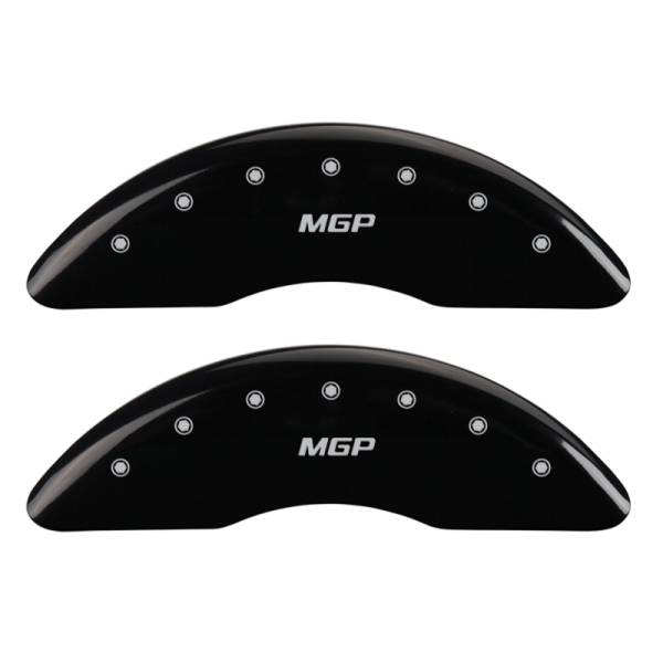 MGP - MGP 4 Caliper Covers Engraved Front & Rear MGP Black finish silver ch - 10235SMGPBK