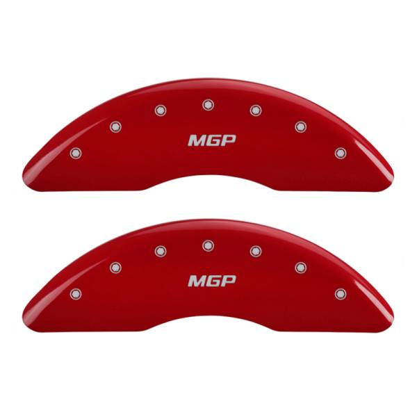 MGP - MGP 4 Caliper Covers Engraved Front & Rear MGP Red finish silver ch - 10235SMGPRD