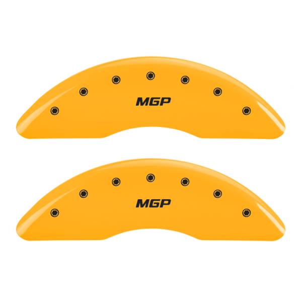 MGP - MGP 4 Caliper Covers Engraved Front & Rear MGP Yellow finish black ch - 10235SMGPYL