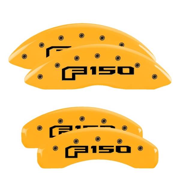 MGP - MGP 4 Caliper Covers Engraved F & R Oval Logo/Ford Yellow Finish Black Char 2018 Ford Expedition - 10239SF16YL
