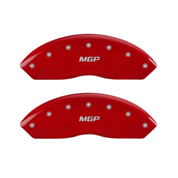 MGP - MGP 4 Caliper Covers Engraved Front & Rear MGP Red finish silver ch - 11206SMGPRD