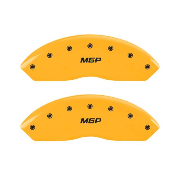 MGP - MGP 4 Caliper Covers Engraved Front & Rear MGP Yellow finish black ch - 11206SMGPYL