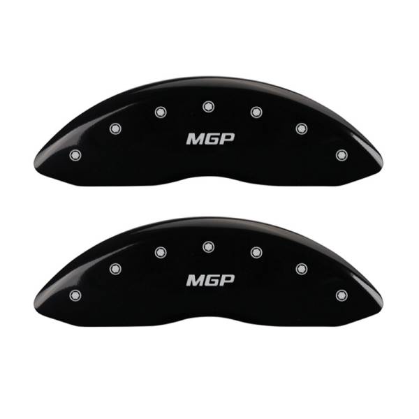 MGP - MGP Front set 2 Caliper Covers Engraved Front MGP Black finish silver ch - 16222FMGPBK