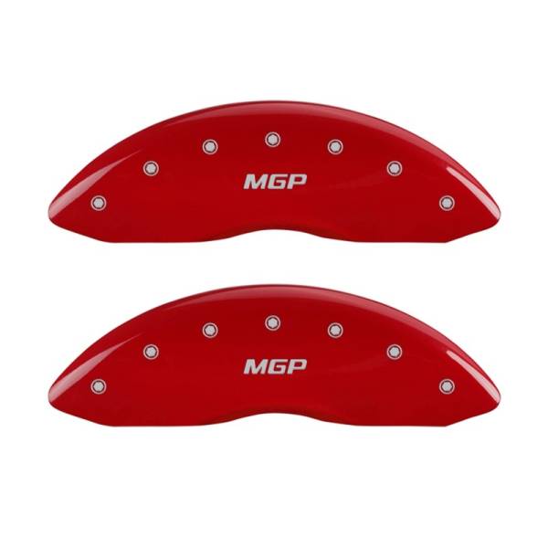 MGP - MGP Front set 2 Caliper Covers Engraved Front MGP Red finish silver ch - 16222FMGPRD