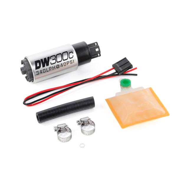 DeatschWerks - DeatschWerks 340lph DW300C Compact Fuel Pump w/ Universal Install Kit (w/o Mounting Clips) - 9-307-1000