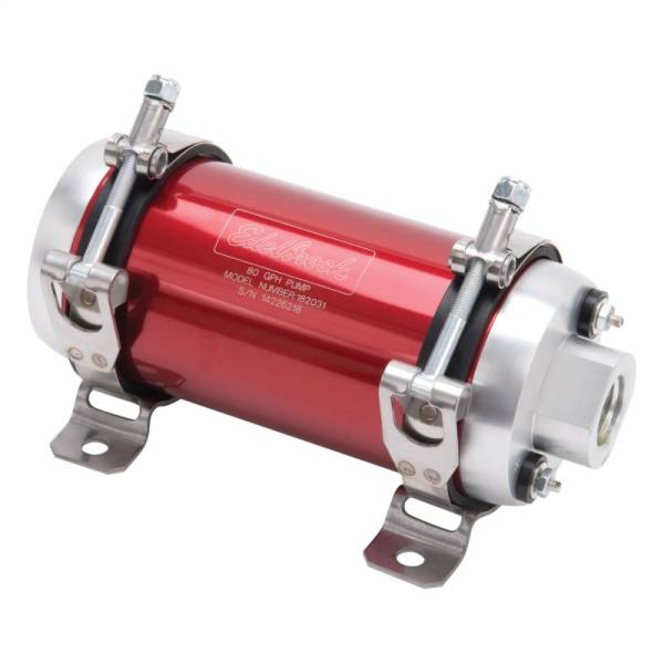 Edelbrock - Edelbrock Fuel Pump Electric Quiet-Flo EFI 80 GPH -10 In -10 Out Red/Clear - 182031