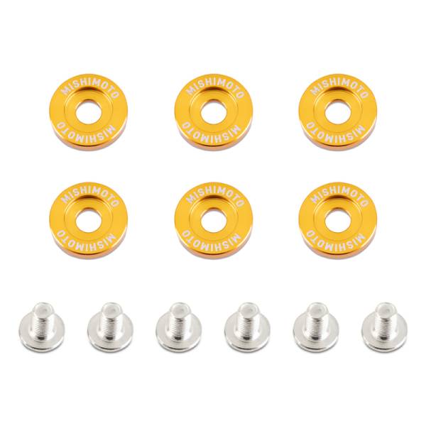 Mishimoto - Mishimoto Large Fender Washer Kit (6pcs) - Gold - MMFW-LG-6GD