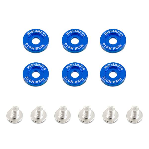 Mishimoto - Mishimoto Small Fender Washer Kit (6pcs) - Blue - MMFW-SM-6BL