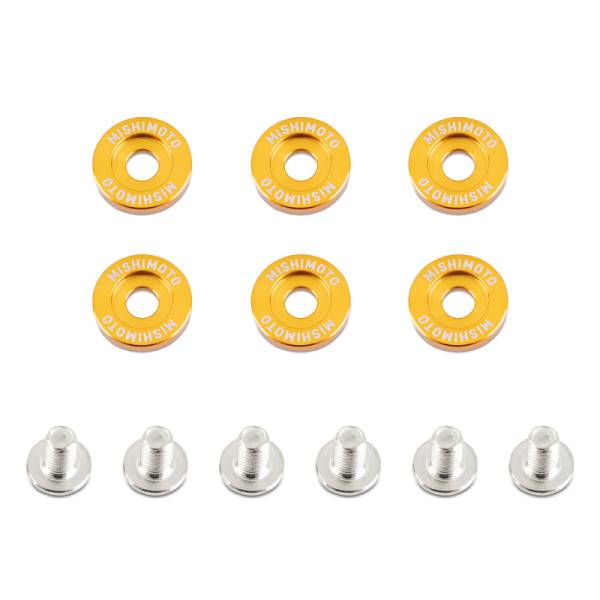 Mishimoto - Mishimoto Small Fender Washer Kit (6pcs) - Gold - MMFW-SM-6GD