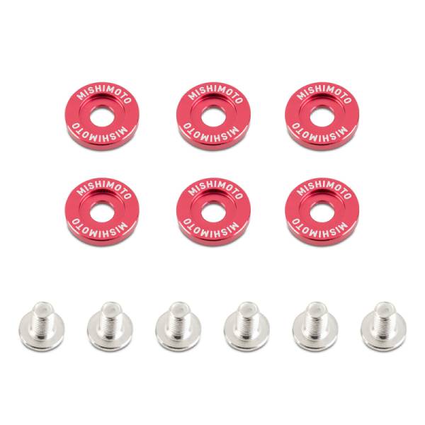 Mishimoto - Mishimoto Small Fender Washer Kit (6pcs) - Red - MMFW-SM-6RD