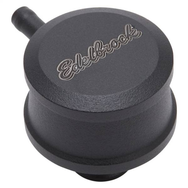 Edelbrock - Edelbrock PCV for Valve Cover Aluminum Round Push In w/ 90-Degree Port Breather Look - 4406