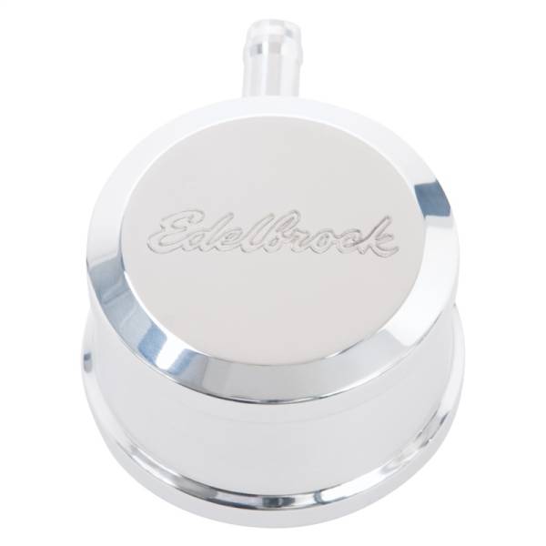 Edelbrock - Edelbrock PCV for Valve Cover Aluminum Round Push In w/ 90-Degree Port Breather Look w/ Etched Logo - 4407