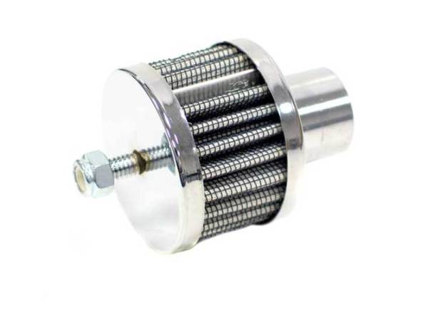 K&N Engineering - K&N Engineering Steel Base Chrome Top Crankcase Vent Filter 1in OD Vent / 2in OD / 1-1/2in H Stud Mount - 62-1130