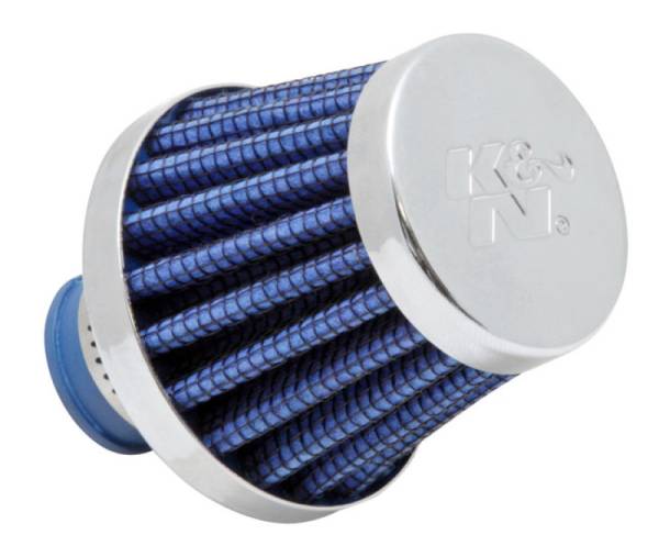 K&N Engineering - K&N Engineering 2in Base OD x .375in Flange ID x 1.75in H Rubber Base Crankcase Vent Filter - Blue - 62-1600BL