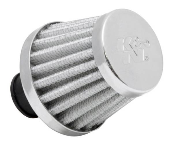 K&N Engineering - K&N Engineering 2in Base OD x .375in Flange ID x 1.75in H Rubber Base Crankcase Vent Filter - White - 62-1600WT