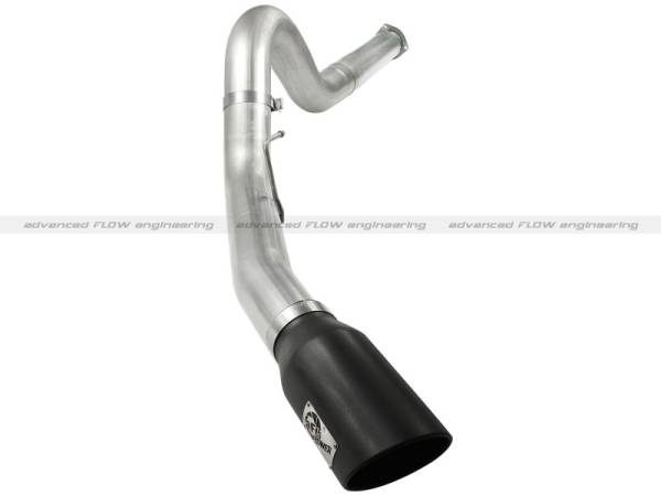 aFe - aFe Atlas 5in DPF-Back Aluminized Steel Exh Sys Ford Diesel Trucks 11-14 v8-6.7L td wrinkled blk tip - 49-03055-B