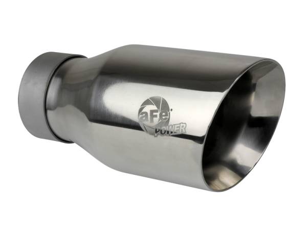 aFe - aFe MACH Force-Xp Univ 304 SS Double-Wall Clamp-On Exhaust Tip - Polished - 3in Inlet - 4.5in Outlet - 49T30454-P093