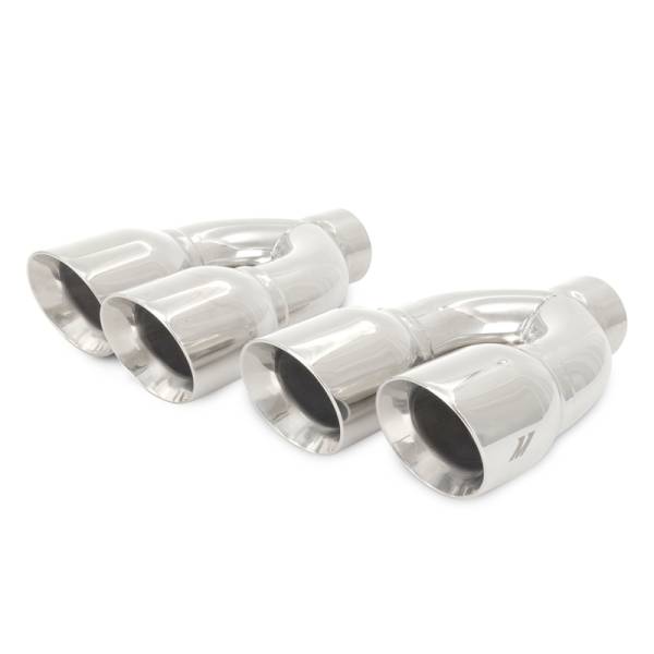 Mishimoto - Mishimoto Universal Steel Muffler Tip 2.5in Inlet Dual Y Polished - MMEXH-TIP-QY25P