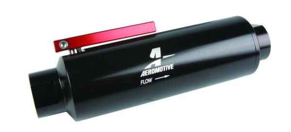 Aeromotive - Aeromotive In-Line AN-12 Filter w/Shutoff Valve 100 Micron SS Element - Black Anodize Finish - 12332