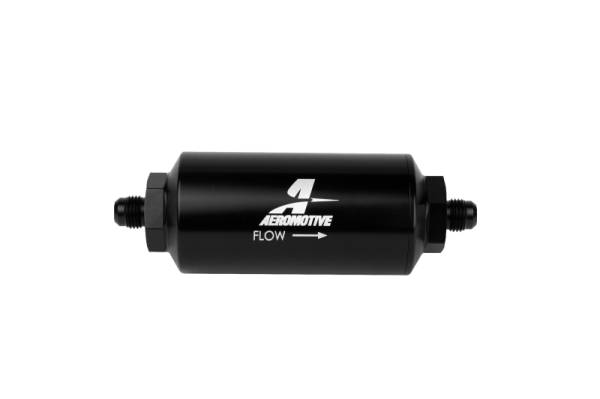 Aeromotive - Aeromotive In-Line Filter - (AN-6 Male) 10 Micron Microglass Element Bright Dip Black Finish - 12345