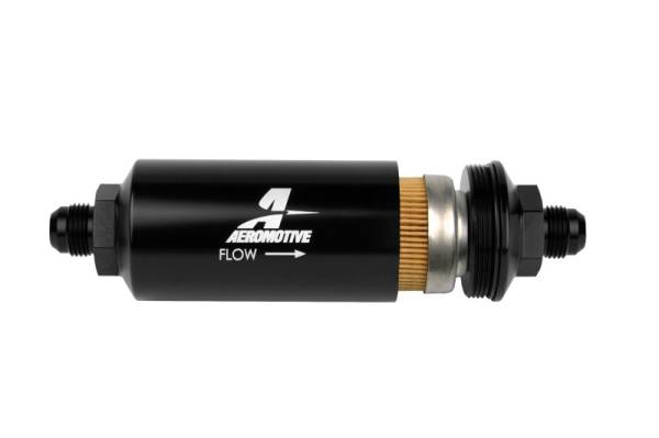 Aeromotive - Aeromotive In-Line Filter - (AN -8 Male) 10 Micron Fabric Element Bright Dip Black Finish - 12377