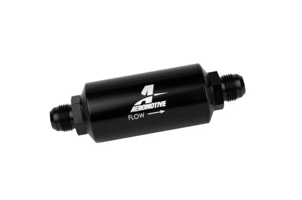 Aeromotive - Aeromotive In-Line Filter - AN -10 size Male - 10 Micron Microglass Element - Bright-Dip Black - 12385