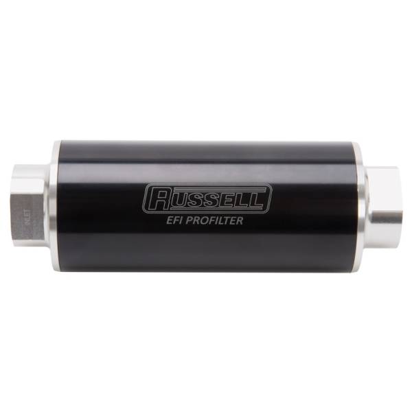 Russell - Russell Performance Profilter Fuel Filter 6in Long 60 Micron -10AN Inlet -10AN Outlet - Black - 649260