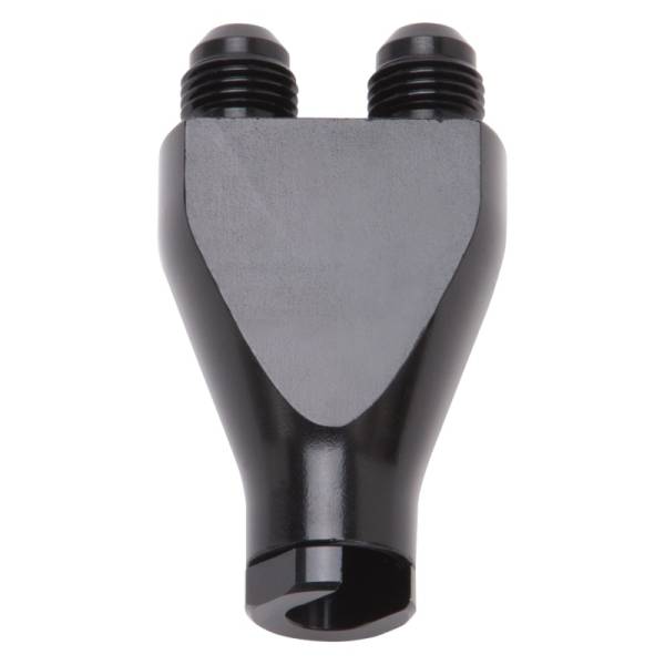 Russell - Russell Performance Billet Y-Block Adapter 3/8in SAE Qick Disconnect (2) -6AN Male Flare Black - 644143