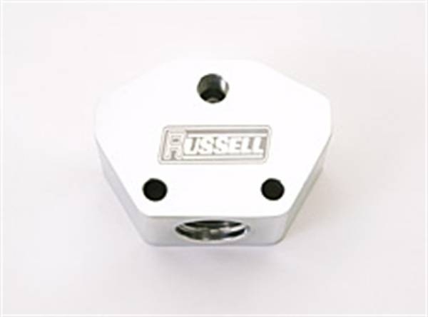 Russell - Russell Performance Billet Aluminum Y-Block w/ -10 AN inlet & -8 AN outlet (Polished finish) - 650411