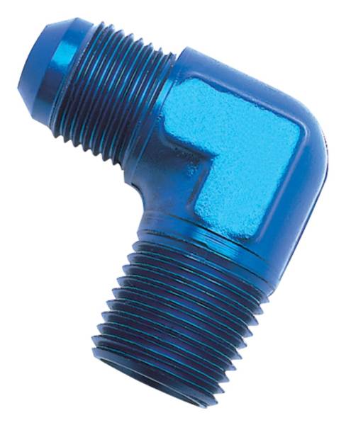 Russell - Russell Performance -4 AN to 1/4in NPT 90 Degree Flare to Pipe Adapter (Blue) - 660810