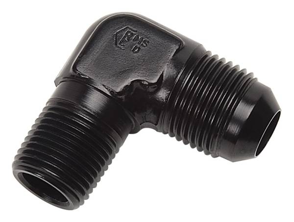 Russell - Russell Performance -6 AN to 1/8in NPT 90 Degree Flare to Pipe Adapter (Black) - 660833