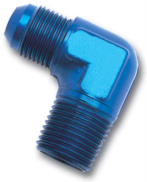 Russell - Russell Performance -6 AN to 3/8in NPT 90 Degree Flare to Pipe Adapter (Blue) - 660840
