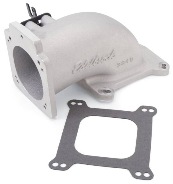 Edelbrock - Edelbrock Low Profile Intake Elbow 90mm Throttle Body to Square-Bore Flange As-Cast Finish - 3848