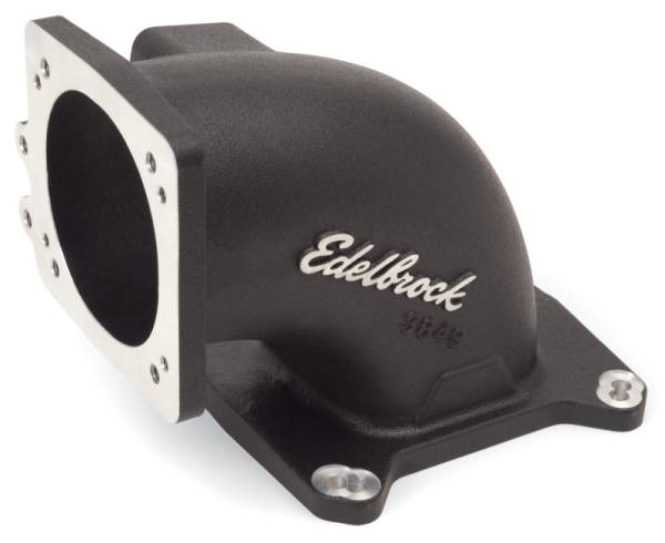 Edelbrock - Edelbrock High Flow Intake Elbow 95mm Throttle Body to Square-Bore Flange Black Finish - 38493